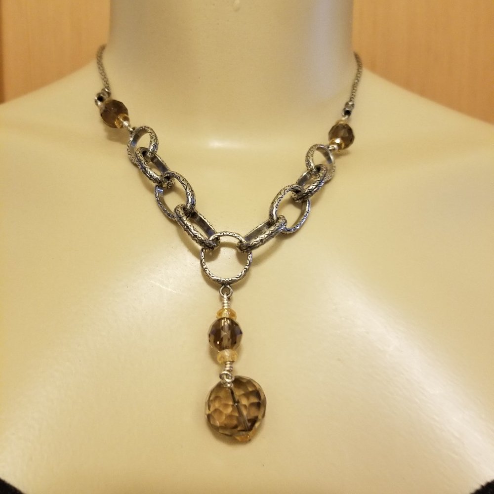 Silpada smoky quartz and starling silver necklace
